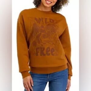 Cold Crush - Wild And Free Bald Eagle Graphic Brown Long Sleeve Sweatshirt Large
